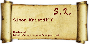 Simon Kristóf névjegykártya