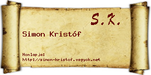 Simon Kristóf névjegykártya