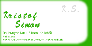 kristof simon business card