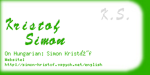 kristof simon business card